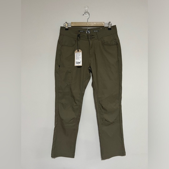 Prana Slate Green Halle Straight Pants Size 8 Short Hiking Outdoor Gorpcore NWT - Picture 1 of 9
